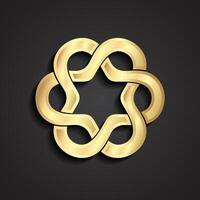 Gold knot design on a dark background vector