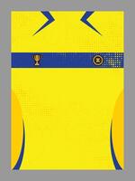 Yellow Jersey with Blue Accents and Trophy Emblem vector