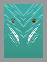 Teal Jersey with Trophy and Badge Emblems vector