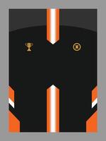 Black and Orange Jersey with Trophy and Badge vector
