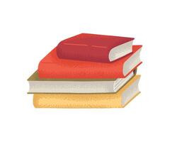 Colorful books stacked on each other vector