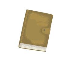 Brown leather journal with clasp vector