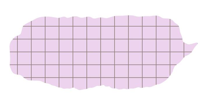 Oval speech bubble or memo sticker made of rip paper from notebook with grid pattern vector