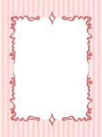 Vintage Bow Ribbon Frame Elegant Art. Mediterranean Amalfi Style. Empty Wedding Card Invitation Page. Italy or Greece Romantic Vibes Elegant Line Design. Aesthetic Timeless Minimalist Retro Border. vector