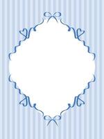 Vintage Bow Ribbon Frame Lace Art. Mediterranean Amalfi Style Art. Empty Wedding Card Invitation Page. Italy or Greece Romantic Vibes Elegant Line Outline. Aesthetic Timeless Minimalist Retro Border. vector