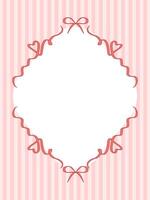 Vintage Bow Ribbon Frame Lace Art. Mediterranean Amalfi Style Art. Empty Wedding Card Invitation Page. Italy or Greece Romantic Vibes Line Design. Aesthetic Timeless Minimalist Retro Border. vector