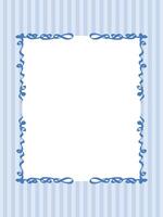 Vintage Bow Ribbon Frame Lace Art. Mediterranean Amalfi Style Art. Empty Wedding Card Invitation Page. Italy or Greece Romantic Vibes Elegant Line Design. Aesthetic Timeless Retro Border. vector
