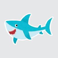 Cartoon shark illustration for kids vector