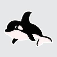 Cartoon killer whale swimming illustration vector
