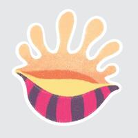 Kerang Duri Cute sea animals in crayon style for stickers, icons, logos, etc. vector