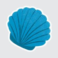Oyster Cute sea animals in crayon style for stickers, icons, logos, etc. vector