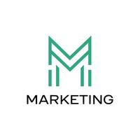 Minimalist Green Letter M Logo for Marketing and Business Concepts vector