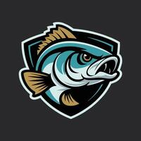 Stylized bass logo illustration vector
