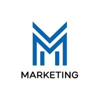 Blue Letter M Logo for Marketing and Business Solutions vector