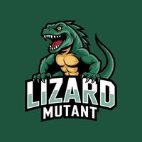 Lizard mutant character logo design vector