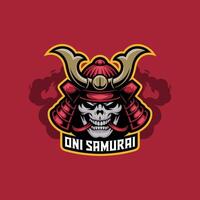 Oni Samurai logo design vector