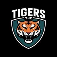 Fierce tiger logo design vector