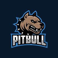 Fierce pitbull logo design vector