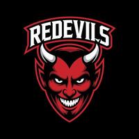RedeVils logo design with devil character vector