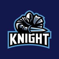 Fierce Armored Knight Mascot with Sword, Representing Strength, Valor, and Strategic Power vector