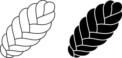 top view challah icon set vector