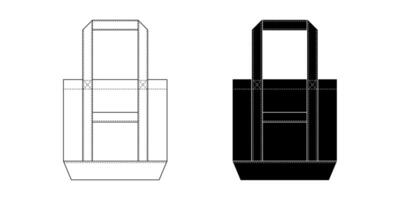 front view Tote bag icon set vector