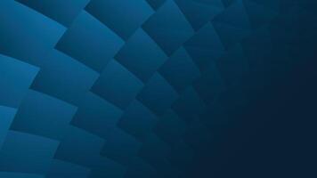 Modern abstract background in dark blue tones featuring curved layered squares and gradient depth. Ideal for presentations, digital design, and professional graphic projects. vector