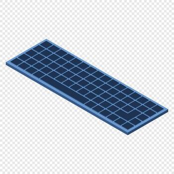 Isometric computer keyboard. Modern computer keyboard. Computer hardware components. Isometric technology. illustration. vector