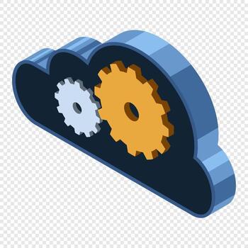 Isometric cloud computing. Cloud technology concept. Web hosting concept. Isometric technology. Isometric illustration vector