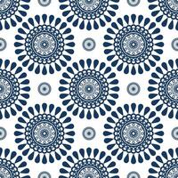 Navy floral pattern design vector