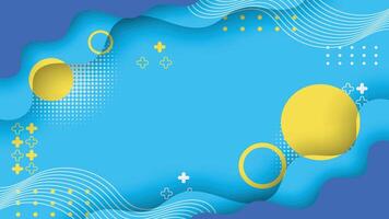 Abstract blue background with yellow shapes vector