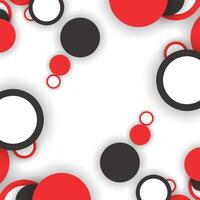 Modern Abstract Circles Background in Red, Black and White vector