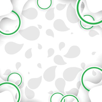 Abstract Green Circle and Droplet Background in Modern Paper Cut Style