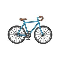 A cartoon icon of a blue bicycle, representing the sport of cycling and a mode of transport. vector