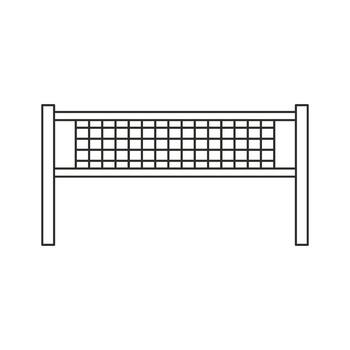A line art icon of a volleyball net, symbolizing the division of the court and a key part of the game. vector