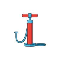 A cartoon icon of a red and blue bike pump, representing a tool for inflating bicycle tires. vector