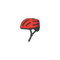A cartoon icon of a red cycling helmet, representing safety and essential protective gear for cyclists. vector