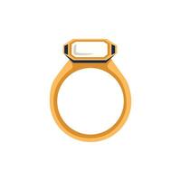 Gold ring with gemstone vector