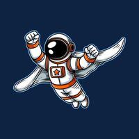 fun superhero astronaut colorful cartoon isolated drawing line style sketch classic vintage design illustration vector