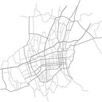Alma Ata city map. Kazakhstan town streets on the plan. Monochrome line map of the scheme of road. Urban environment, architectural background vector