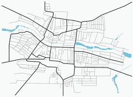 City map of Novoaleksandrovsk. Scheme of town streets. Gps line navigation plan. Black line road on white isolated background. Urban pattern texture vector