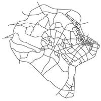 Naha city with highways, major and minor roads, town footprint plan. City map with streets, urban planning scheme. Plan street map, road graphic navigation vector