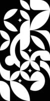 Abstract geometric round shapes wallpaper. Black and white composition. Stars and circles pattern, simple shapes create stylization images. Retro poster or cover. Bauhaus background vector