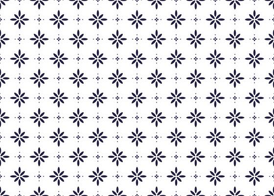 Seamless minimal dark blue floral blooming on white background, ethnic fabric seamless pattern, design for cloth, carpet, batik, wallpaper, wrapping etc.