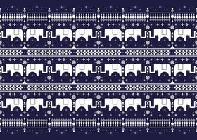 Elephant pattern in navy blue vector