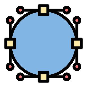 Curve design icon flat line style illustration representing precise path creation and graphic shaping, suitable for digital illustration, logo design, and vector-based creative projects vector