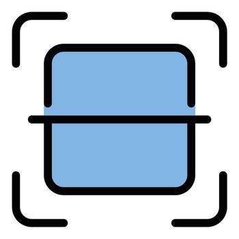 Scanner icon flat line style illustration representing document digitization and data capture, suitable for office equipment, digital workflows, and administrative tasks vector