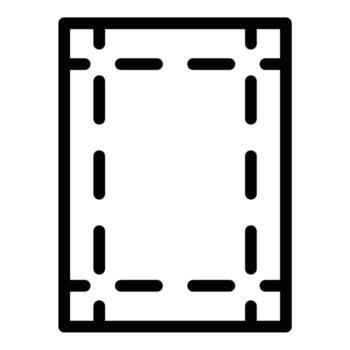 Margin page icon flat line style illustration representing document formatting and content spacing, suitable for publishing, page layout design, and word processing projects vector