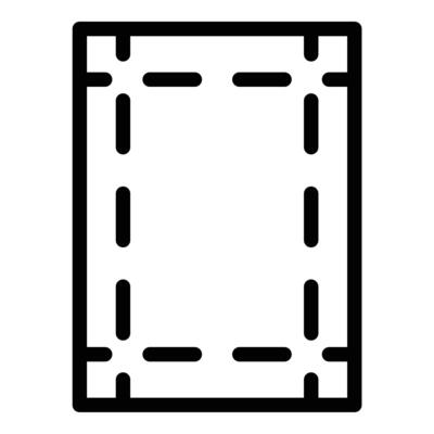 Margin page icon flat line style illustration representing document formatting and content spacing, suitable for publishing, page layout design, and word processing projects