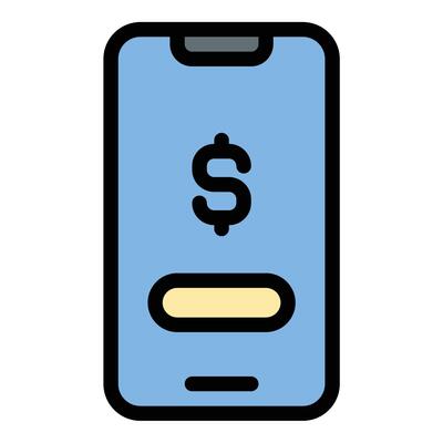 Payment icon flat line style illustration representing financial transactions and online purchases, suitable for e-commerce platforms, digital wallets, and retail checkout systems